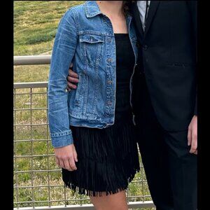 Francesca's Black Fringe Dress